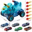 Truck Toys with 6 Die-Cast Metal Cars Foldable Track & Missile Launcher Birthday Carousel 12