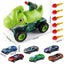 Truck Toys with 6 Die-Cast Metal Cars Foldable Track & Missile Launcher Birthday Carousel 12