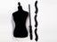 07-5 BLACK HALF BODY MANNEQUIN WOODEN Style STAND VELVET SURFACE Carousel 1