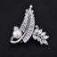 Radiance Luxury Crystal Looped Fern Brooch - Brilliant Cubic Zirconia Stones,... Carousel 1