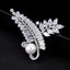 Radiance Luxury Crystal Looped Fern Brooch - Brilliant Cubic Zirconia Stones,... Carousel 3