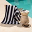 Striped Cabana Cotton Terry Beach Towel - Black Carousel 6