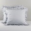 Softwash Cotton Ruffle Misty Blue Melange European Pillowcase Pair - Vintage Carousel 1