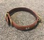 DOG COLLAR REAL LEATHER GOLD/SILVER FLAT STUD - X LARGE - FREE SHIPPING Carousel 2