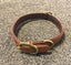 DOG COLLAR REAL LEATHER GOLD/SILVER FLAT STUD - X LARGE - FREE SHIPPING Carousel 3