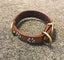 DOG COLLAR REAL LEATHER GOLD/SILVER STUDS Med/Sml Carousel 1