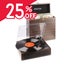 Record Player with Record Storage Case Dark Wood Carousel 1
