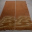 Vintage Japanese Woven Silk Kimono Panels X2 Fabric Pieces Orange Cloud Print Carousel 12