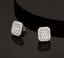 Men's Iced Out Baguette Rectangle Earrings in Polished Silver Carousel 2