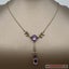 Vintage 9ct Yellow Gold Amethyst & Seed Pearl Necklace Carousel 2