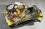 Mid Century Murano tutti-frutti art glass dish with original label Carousel 1