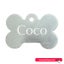 Pet Name Tag - "Coco" - Small Silver Bone 1pk Carousel 1
