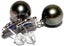 11 x 11.5mm Tahitian Pearl Earrings c/- Blue &amp; White Crystals Carousel 8