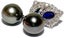 11 x 11.5mm Tahitian Pearl Earrings c/- Blue &amp; White Crystals Carousel 10