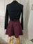 High-Waisted Suede Maroon A-Line Skater Skirt, Size 6 Carousel 2