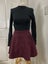 High-Waisted Suede Maroon A-Line Skater Skirt, Size 6 Carousel 1
