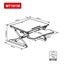 Loctek Premium Ergonomic Deskalator Workstation, Work Surface 890x590mm, Height Carousel 5