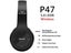 PTN New P47 Bluetooth Headset - Black Sale Sale Sale Carousel 15