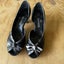 Kumfs Black/Snakeskin Rockabilly Peep Toe Heels Size 38 Carousel 1