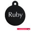 Pet Name Tag - "Ruby" - Large Black Circle 1pk Carousel 1