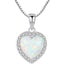 925 Sterling Silver Crystal Opal Necklace "Camilla" (White) Carousel 1