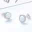 925 Sterling Silver Crystal Opal Earrings "Charisse" (White) Carousel 2