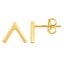14K Gold Yellow V Chevron Style Stud Earrings Carousel 1