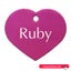 Pet Name Tag - "Ruby" - Large Pink Heart 1pk Carousel 1