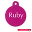 Pet Name Tag - "Ruby" - Large Pink Circle 1pk Carousel 1