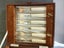 Bone handled knife and fork set in box Carousel 3
