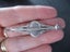 (VG) VINTAGE SILVER BROOCH - Filigree with green stone... Carousel 4