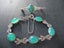 (VG) VINTAGE SILVER BROOCH - Filigree with green stone... Carousel 7