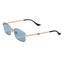 Gucci GG1495S 003 Men's Sunglasses - Gold Frame, Blue Lenses Carousel 1