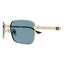 Gucci GG1495S 003 Men's Sunglasses - Gold Frame, Blue Lenses Carousel 3