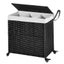 STORFEX 140L Large 3-Partition Laundry Hamper with Wheels and Lid - Black Carousel 1