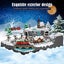 Christmas Train Park Building Set, Winter Village for Families with LED Lights Carousel 4