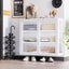 Glass Display Cabinet Wall Mounted Metal Bathroom Kitchen Pantry Cupboard Shelf Carousel 1