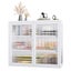 Glass Display Cabinet Wall Mounted Metal Bathroom Kitchen Pantry Cupboard Shelf Carousel 9