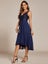 Samanda navy sequin chiffon evening dress Carousel 4