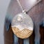 Handmade Sterling Silver Seascape Sea Pearl Moon Stars Pendant with Chain Carousel 2