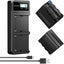 Neewer Fast Charger Dual USB with 2-Pack 6600mAh Replacement NP-F970 Batteries Carousel 1