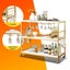 Kitchen Island Trolley Portable Bar Cart Wine Rack Drinks Glass Bottle Holder Carousel 3