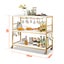 Kitchen Island Trolley Portable Bar Cart Wine Rack Drinks Glass Bottle Holder Carousel 4