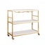 Kitchen Island Trolley Portable Bar Cart Wine Rack Drinks Glass Bottle Holder Carousel 7