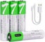 [4 Pack] USB AAA Lithium ion Rechargeable Battery, 1.5V 750mWh Rechargeable A... Carousel 1