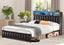 Double Size Bed Frame Bedroom Furniture Mattress Base Upholstered PU Metal RGB Carousel 1