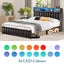 Double Size Bed Frame Bedroom Furniture Mattress Base Upholstered PU Metal RGB Carousel 4