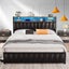 Double Size Bed Frame Bedroom Furniture Mattress Base Upholstered PU Metal RGB Carousel 5