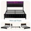 Double Size Bed Frame Bedroom Furniture Mattress Base Upholstered PU Metal RGB Carousel 8