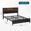 Double Size Bed Frame Bedroom Furniture Mattress Base Upholstered PU Metal RGB Carousel 9